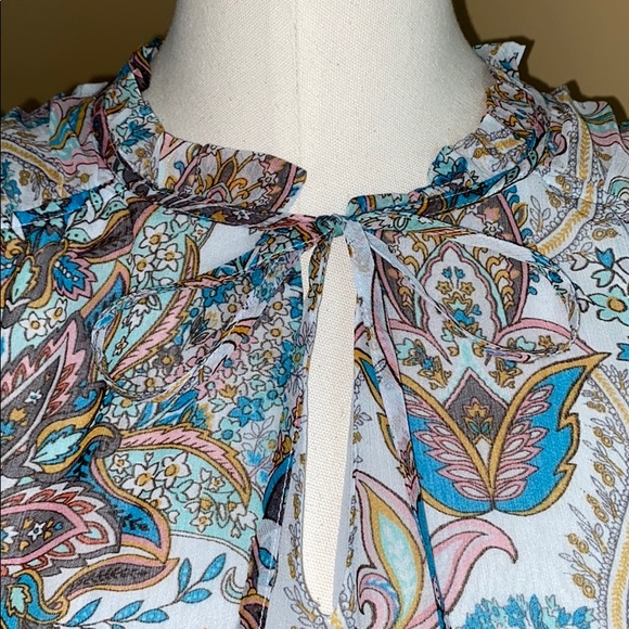 LOFT PAISLEY LONG SLEEVE BLOUSE - Picture 3 of 8